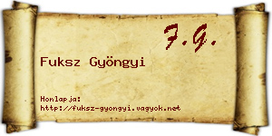 Fuksz Gyöngyi névjegykártya